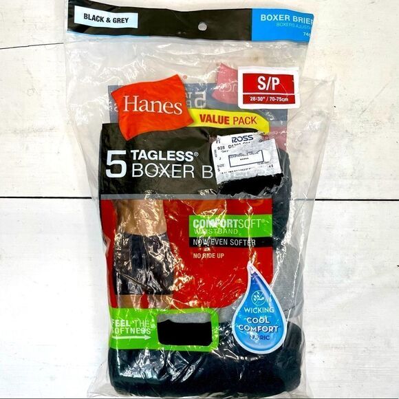 HANES 3 pack Boxer Briefs Small no ride up cool comfort . - Picture 2 of 3